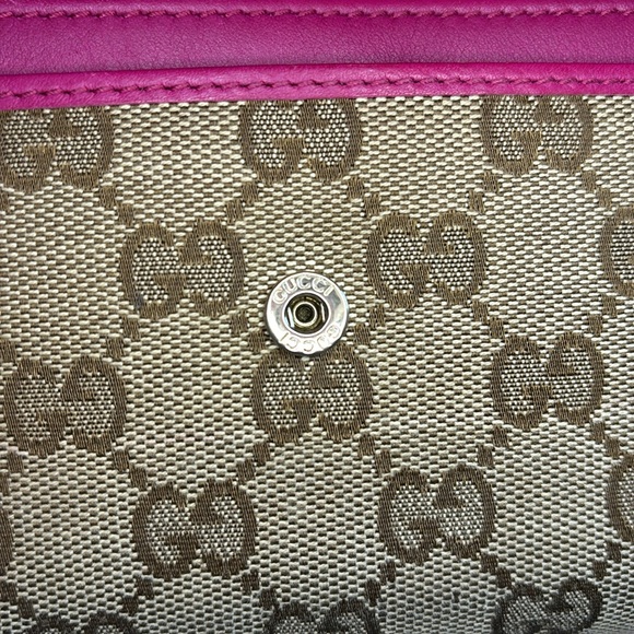 SALE🛍️ Gucci Wallet Canvas w Pink Leather - Picture 8 of 8
